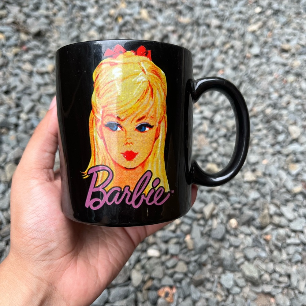 2010 Barbie Black Mug with Blonde Graphic